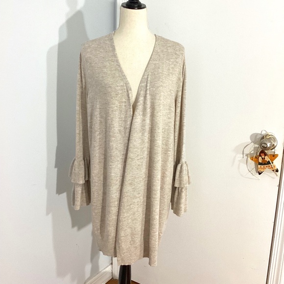 INC INTERNATIONAL CONCEPTS WOMAN PLUS 2X CASHMERE BLEND OATMEAL CARDIGAN - Picture 1 of 13